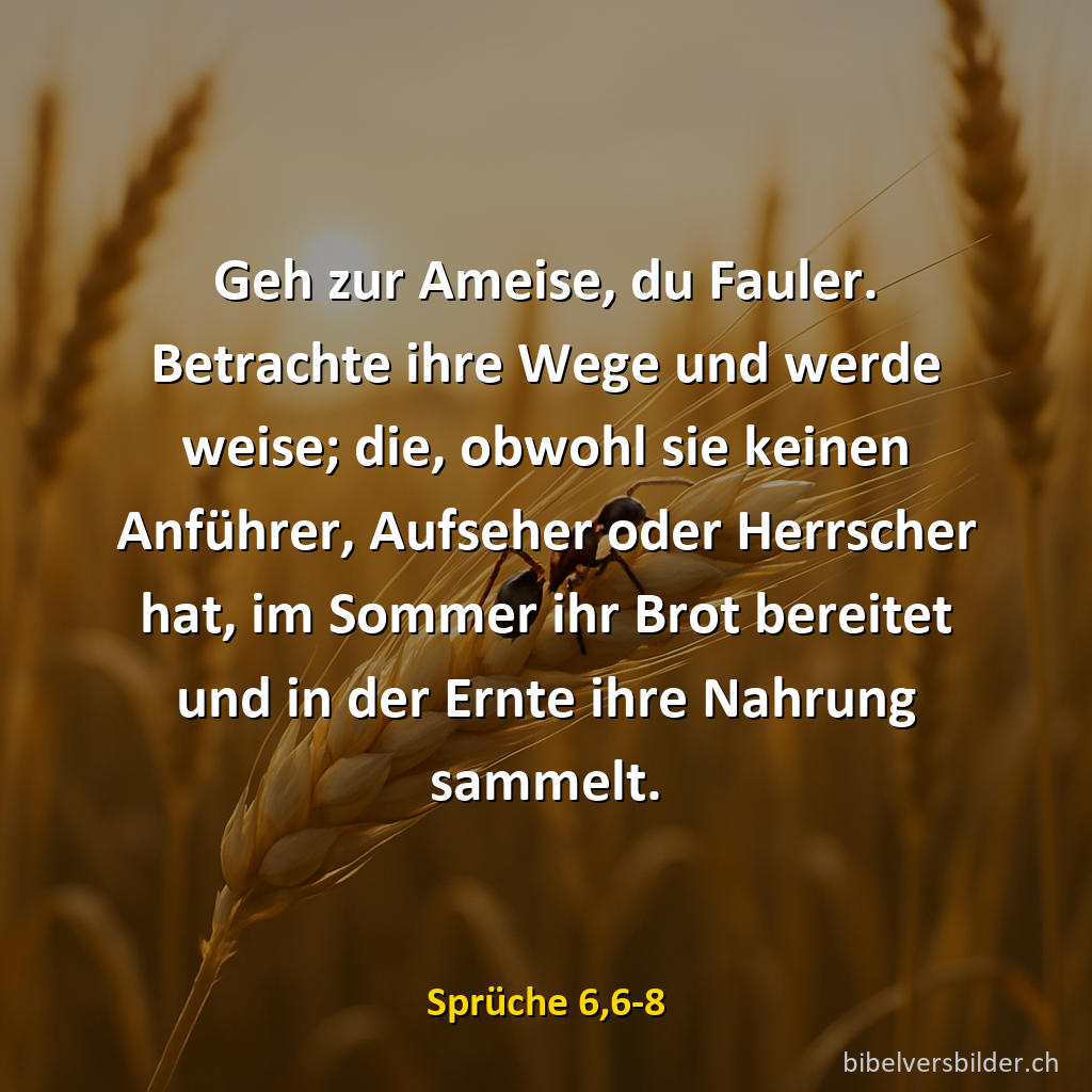 Sprüche 6,6-8